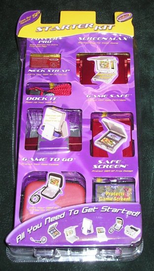 Game Boy Advance SP Starter Kit Nintendo Spare Battery, Carrying Case, Docking Station & More