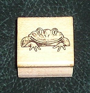 Rubber Stamp Mounted On Wood Frog By Hero Arts From 1985
