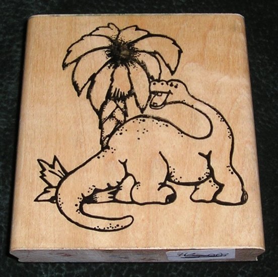 Rubber Stamp Mounted On Wood Big Dino By D.O.T.S. #R124