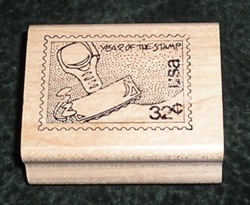 Rubber Stamp Mounted On Wood Year Of The Stamp By Stamps In Motion 1996