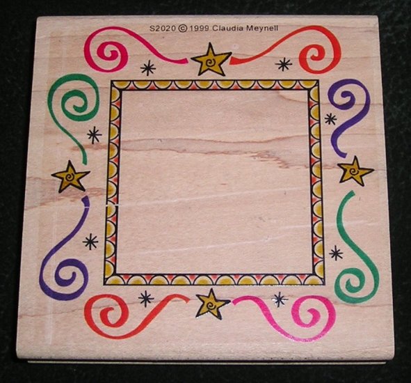 Rubber Stamp Mounted On Wood Frame Border By Graphistamp S2020