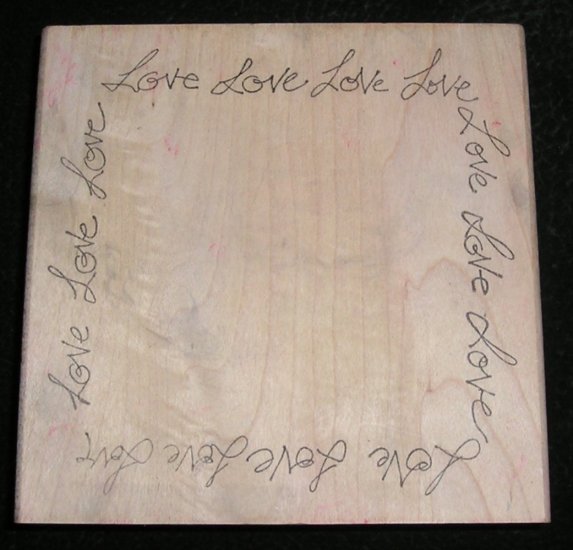 Rubber Stamp Mounted On Wood Love Frame Border By Ducks In A Row 1998