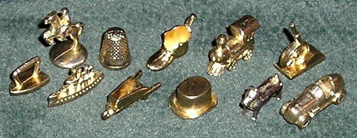 Monopoly Deluxe Edition 1985 11 Gold Colored Replacement Pieces/Tokens