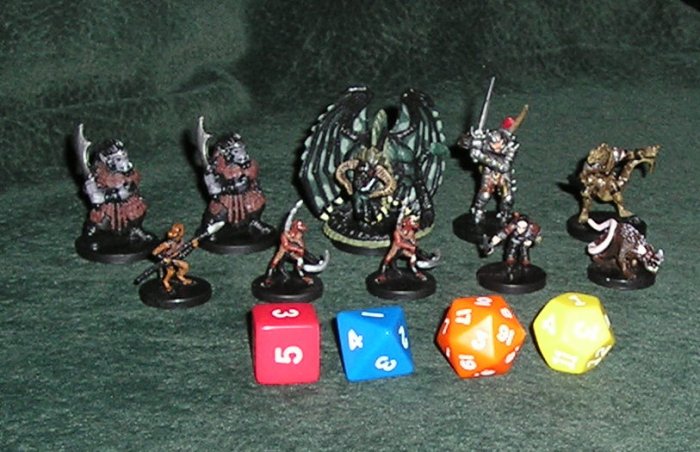 D&D 10 Figures With 4 Dice Replacement Parts For Dungeons & Dragons Basic Game
