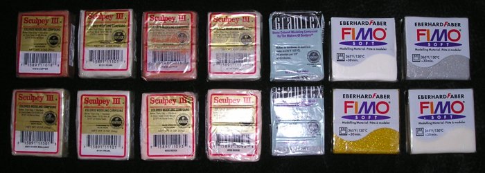 14 Polymer Clay Sculpey lll, Fimo And Granitex Blocks