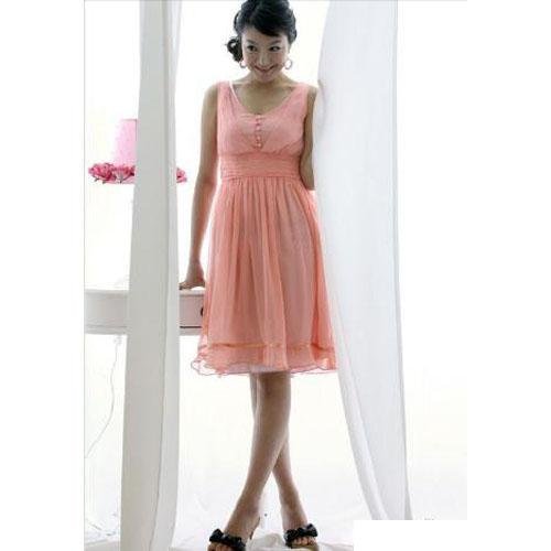 Hot sale - Elegant and Charming Chiffon Dress - Pink