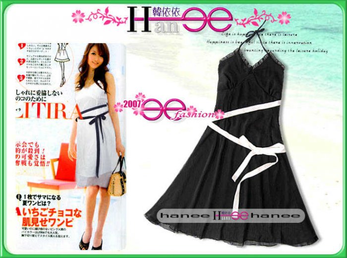 JE-9076 Silk Wrinkled Black Dress