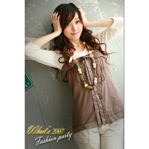 CM - 0545 Fairy lady SleevelessTop - Coffee