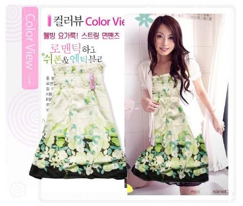 ED 2001 -Korean Floral Dress - Green