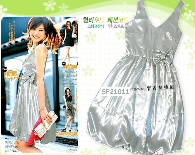 Hot Sales -ED-21017 Korean shimmer dress - Silver