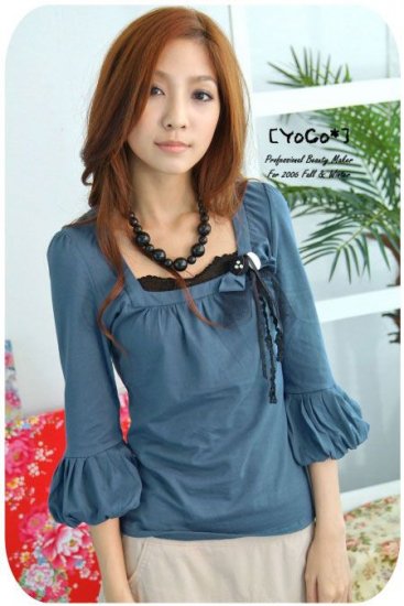 Hot sale CM0173 Charming OL Elegant Blouse - Turkey Blue