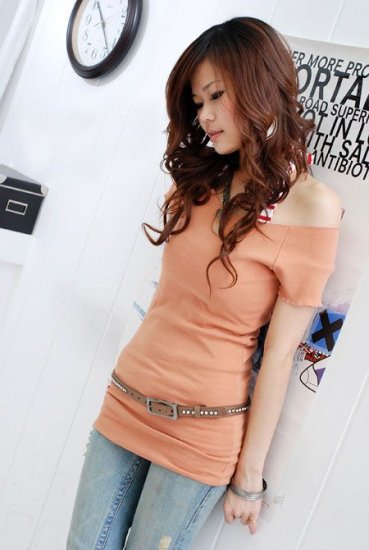 EYC1896 Simply offshoulder Top - Peach
