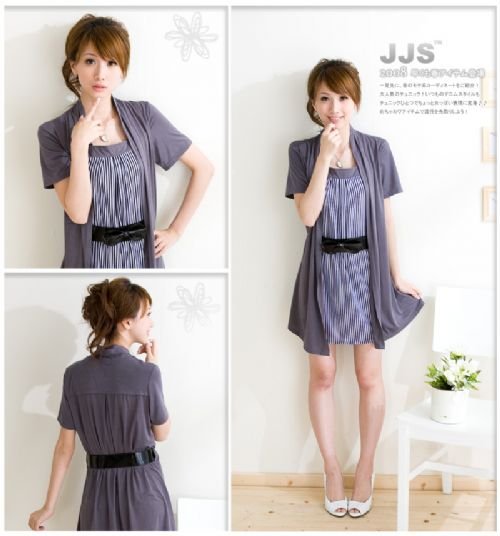 CO3248 Fake 2 piece Jacket- Grey