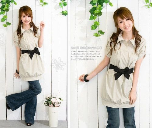 EYC2020 Sweet Girl Dress with Belt - Brown