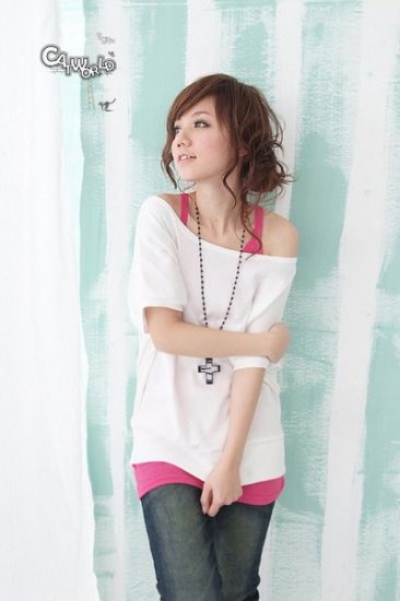 R12-515 - Off Shoulder Comfortable Top - White