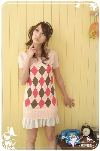 CO3143 Knitted Blouse ( pink)