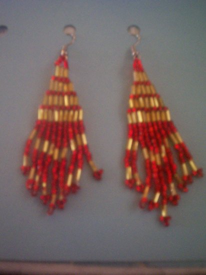 Gold and Red Dangles