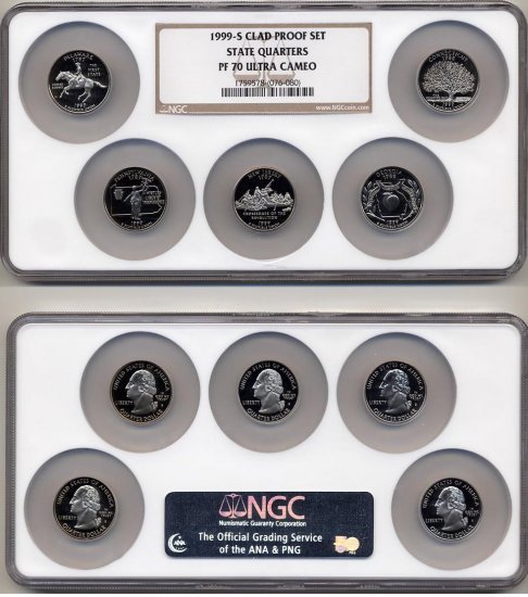 1999-S Clad State Quarter SET NGC PROOF 70 Ultra Cameo * FREE SHIPPING *