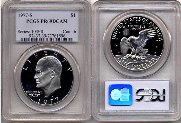 1977-S Proof Eisenhower Dollar PCGS PR69DCAM * FREE SHIPPING *