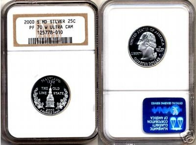 Silver 2000-S MARYLAND 25ct NGC PF 70 "W" UCAM (WHITE) FREE SHIPPING