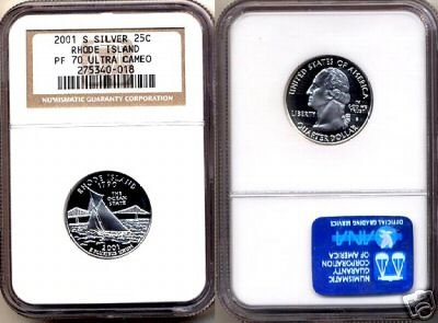 Silver 2001-S Rhode Island 25ct NGC PF 70 UCAM FREE SHIPPING