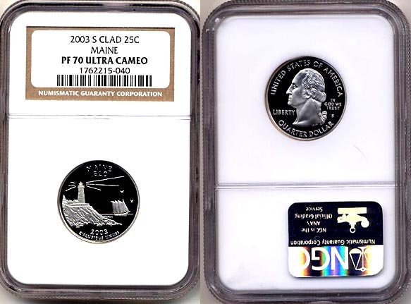 2003 S Clad Maine State 25ct * NGC PF 70 UCAM * 70 FREE SHIPPING