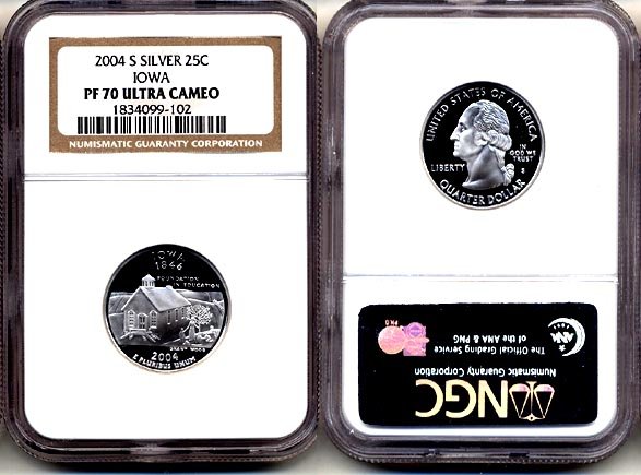 Silver 2004 S Iowa State 25ct * NGC PF 70 UCAM * 70 FREE SHIPPING