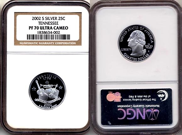 Silver 2002-s Tennessee 25ct * NGC PF 70 UCAM OO2 FREE SHIPPING