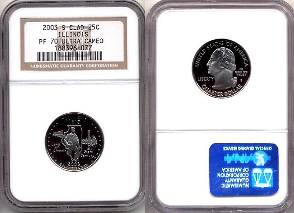 2003 S Clad Illinois State 25ct * NGC PF 70 UCAM * 70 FREE SHIPPING