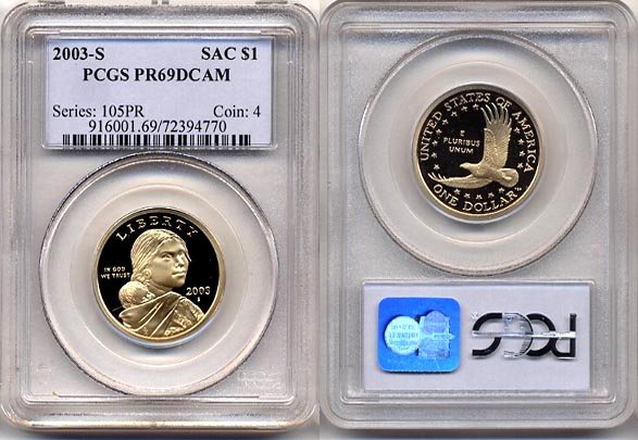 2003-S Sacagawea Golden Dollar PCGS PR69DCAM FREE SHIPPING