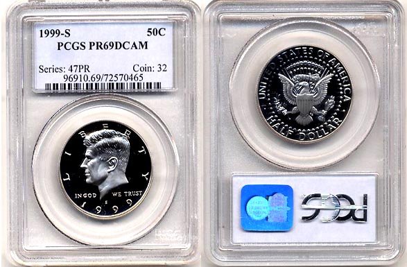 1999-S Kennedy Half Dollar PCGS PR69DCAM * Free Shipping *