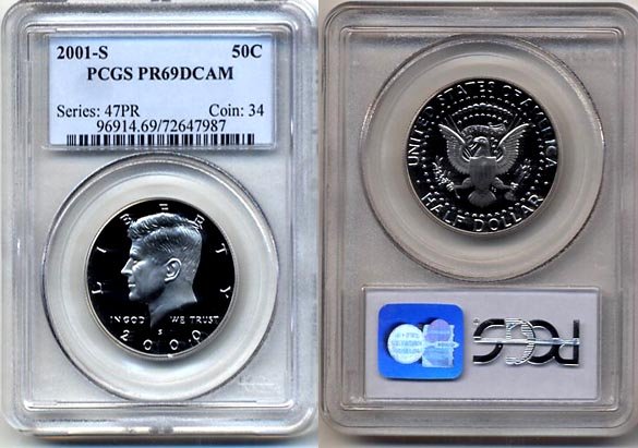 2001-S Kennedy Half Dollar PCGS PR69DCAM * FREE SHIPPING *