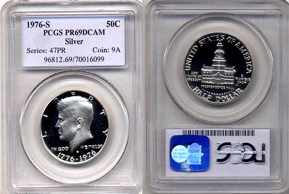1976 S Bicentennial Kennedy Silver Half Dollar PCGS PR69DCAM * FREE SHIPPING *