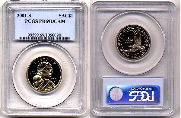 2001-S Sacagawea Dollar PR69DCAM PCGS SERIES KEY * Free Shipping *