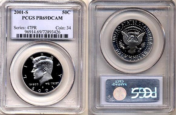 2001-S Kennedy Half Dollar PCGS PR69DCAM * FREE SHIPPING *