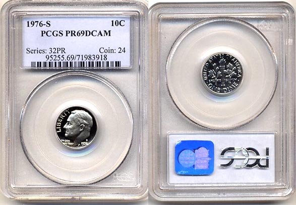 1976-S Proof Roosevelt Dime PCGS PR69DCAM * FREE SHIPPING *