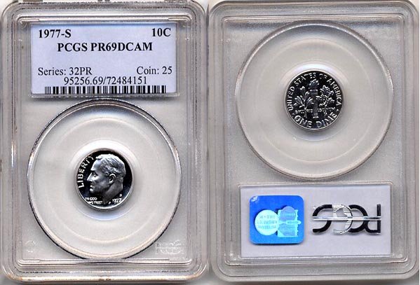 1977-S Proof Roosevelt Dime PCGS PR69DCAM * FREE SHIPPING *