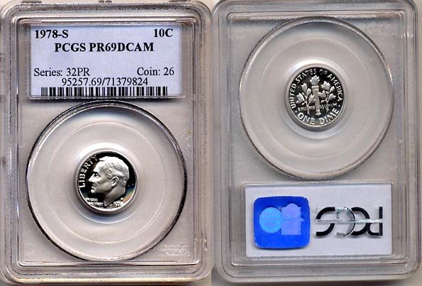 1978-S Proof Roosevelt Dime PCGS PR69DCAM * FREE SHIPPING *