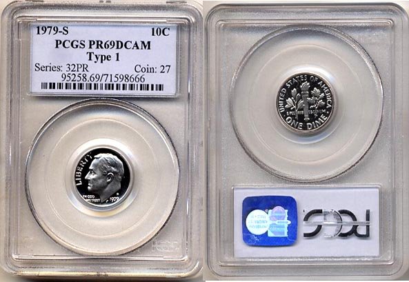 1979-S Type 1 Proof Roosevelt Dime PCGS PR69DCAM * FREE SHIPPING *
