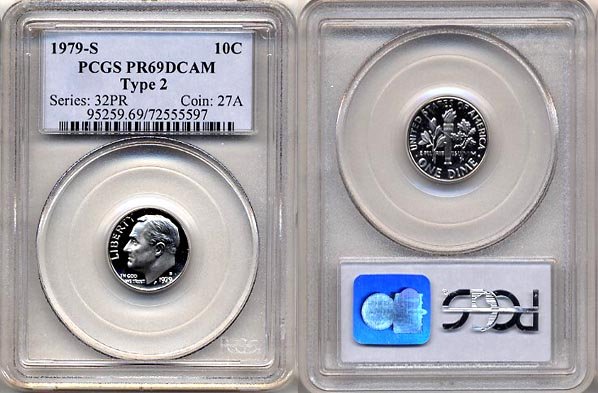 1979-S Type 2 Proof Roosevelt Dime PCGS PR69DCAM * FREE SHIPPING *