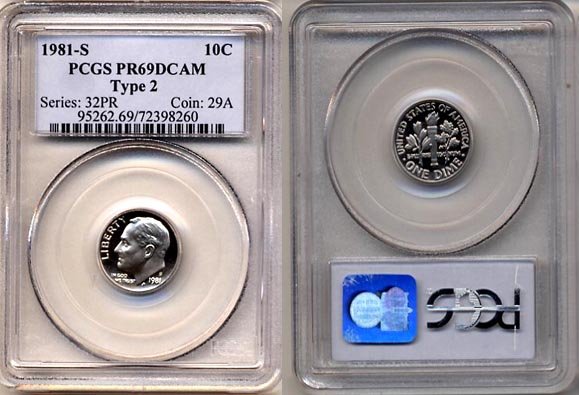 1981-S Type 2 Proof Roosevelt Dime PCGS PR69DCAM * FREE SHIPPING *
