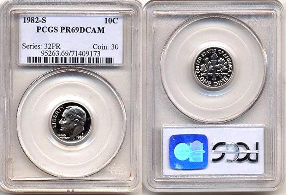 1982-S Proof Roosevelt Dime PCGS PR69DCAM * FREE SHIPPING *