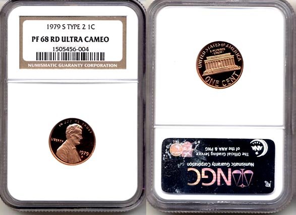 1979-S TYPE 2 LINCOLN CENT NGC CERTIFIED PROOF 68 RED DEEP CAMEO * FREE SHIPPING *
