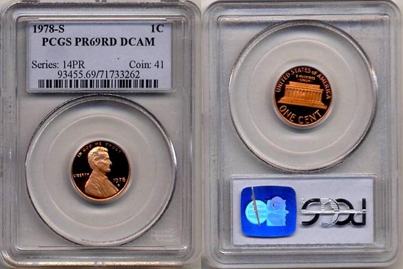 1978-S Lincoln Cent * PCGS PR69DCAM RED* FREE SHIPPING *