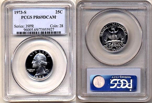 1973-S Washington Proof Quarter * PCGS PR69DCAM * LOW POP * FREE SHIPPING *