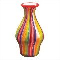 Multi Color Stripes Glass Vase