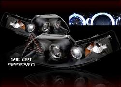 99-04 Ford Mustang LED Halo Projector Headlights