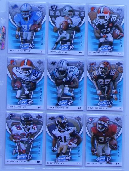 2004 UPPER DECK POWER UP! FOOTBALL CARDS - LOT OF 9