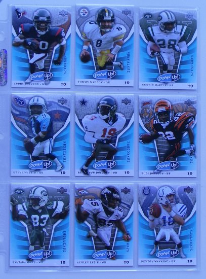 LOT OF 9 - 2004 UPPER DECK POWER UP! FOOTBALL CARDS