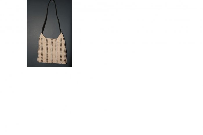 MEDIUM BEIGE PURSE WITH WEAVED LEATHER